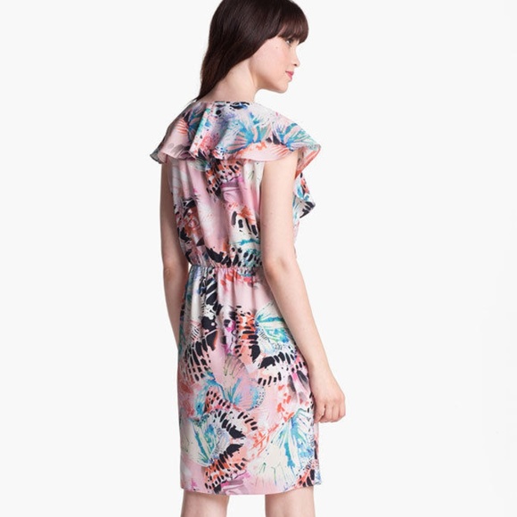 Ruffled Faux Wrap Dress - Picture 2 of 3